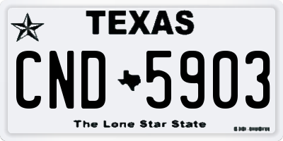 TX license plate CND5903