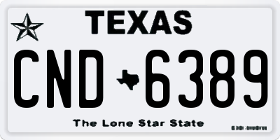 TX license plate CND6389