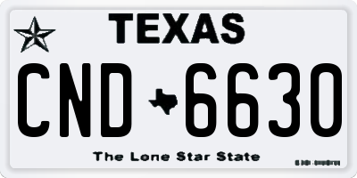 TX license plate CND6630