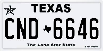 TX license plate CND6646