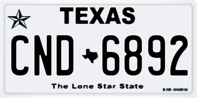 TX license plate CND6892