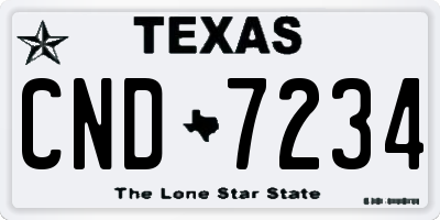 TX license plate CND7234