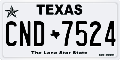 TX license plate CND7524