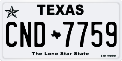 TX license plate CND7759