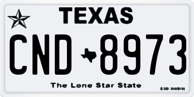 TX license plate CND8973