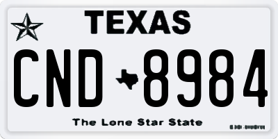 TX license plate CND8984
