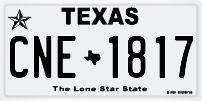 TX license plate CNE1817