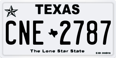 TX license plate CNE2787