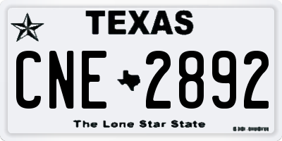 TX license plate CNE2892