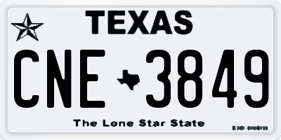 TX license plate CNE3849