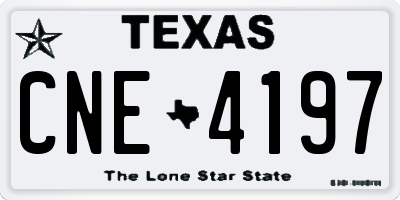 TX license plate CNE4197