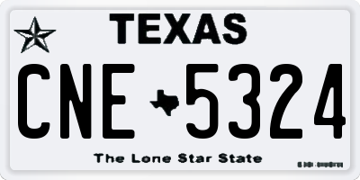 TX license plate CNE5324