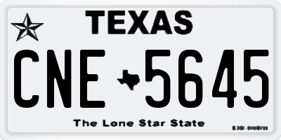 TX license plate CNE5645