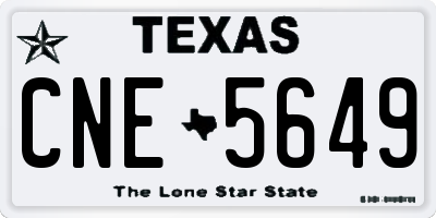 TX license plate CNE5649