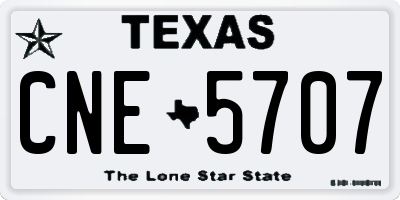 TX license plate CNE5707