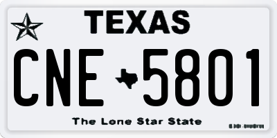 TX license plate CNE5801