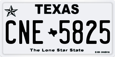 TX license plate CNE5825