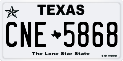 TX license plate CNE5868