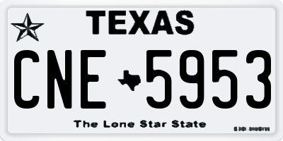 TX license plate CNE5953