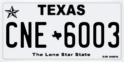TX license plate CNE6003