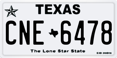 TX license plate CNE6478