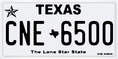 TX license plate CNE6500