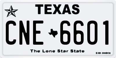 TX license plate CNE6601