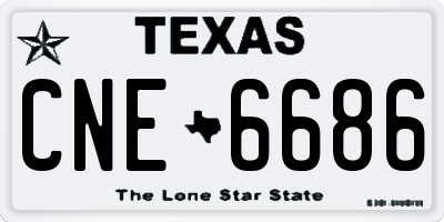 TX license plate CNE6686