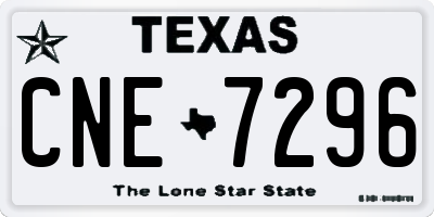 TX license plate CNE7296