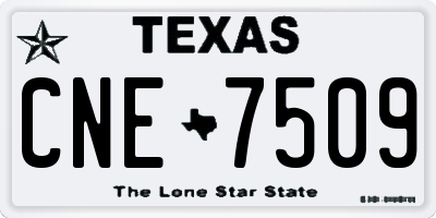TX license plate CNE7509