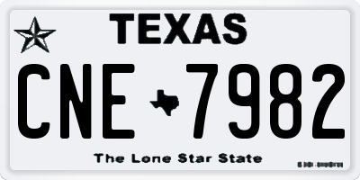 TX license plate CNE7982