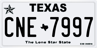 TX license plate CNE7997