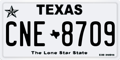 TX license plate CNE8709