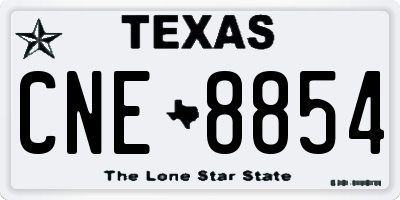 TX license plate CNE8854