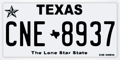 TX license plate CNE8937