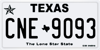 TX license plate CNE9093
