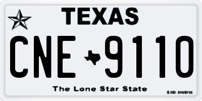 TX license plate CNE9110