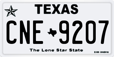 TX license plate CNE9207