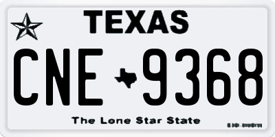 TX license plate CNE9368