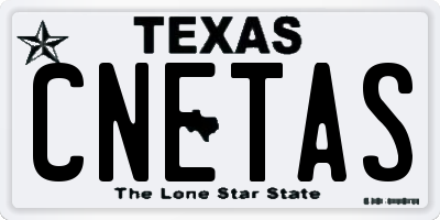 TX license plate CNETAS