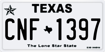 TX license plate CNF1397