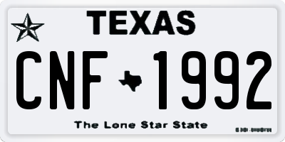 TX license plate CNF1992
