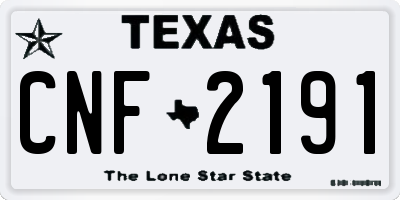 TX license plate CNF2191