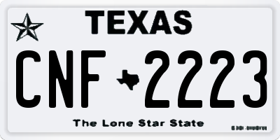 TX license plate CNF2223