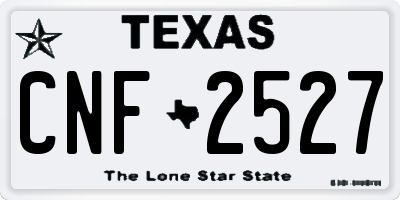 TX license plate CNF2527