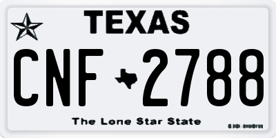TX license plate CNF2788