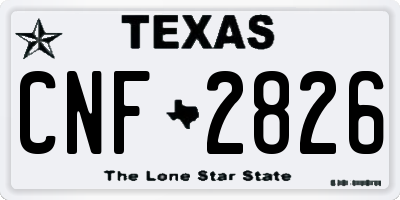 TX license plate CNF2826