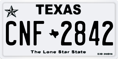 TX license plate CNF2842