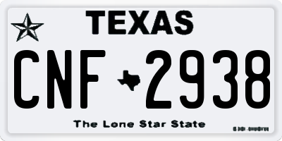 TX license plate CNF2938