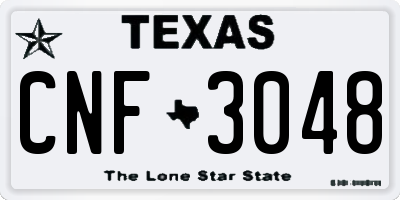 TX license plate CNF3048